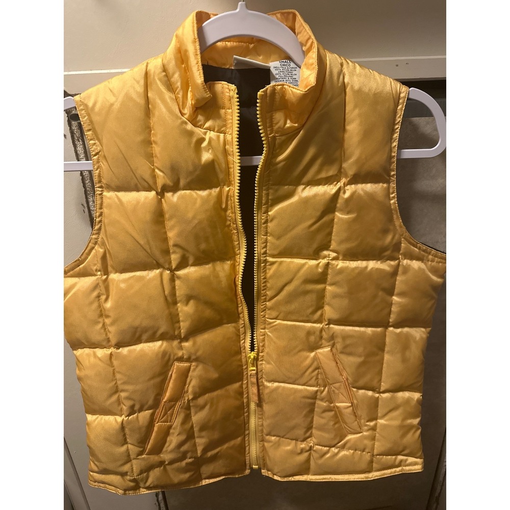 Arizona Jean Company Women's Puffer Vest Gold Yellow Down Quilted Small